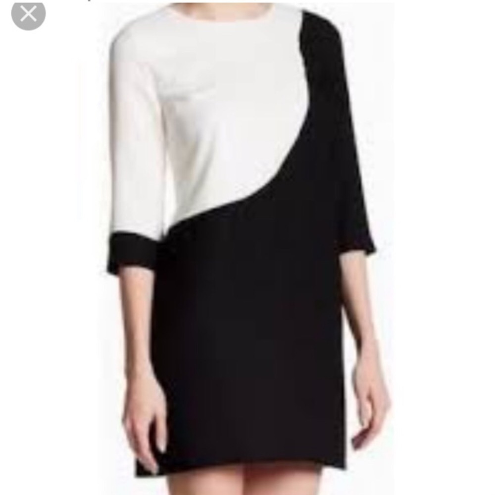 Cece Black And White Shift Dress Nwt Long 33 Inch.Pit To Pit 18 Inch.